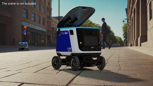 Powered Off Delivery Robot Kiwibot Blue