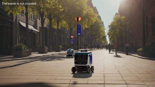Powered Off Delivery Robot Kiwibot Blue