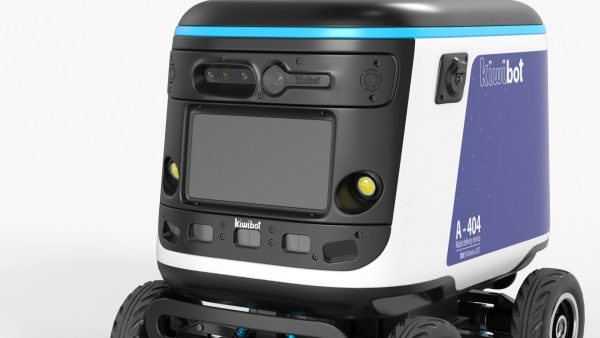 Powered Off Delivery Robot Kiwibot Blue