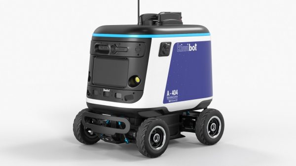 Powered Off Delivery Robot Kiwibot Blue