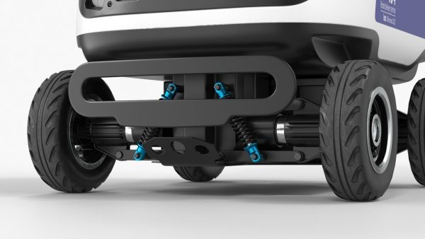 Powered Off Delivery Robot Kiwibot Blue