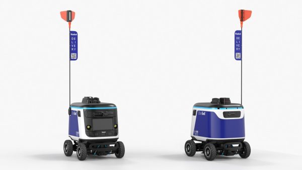 Powered Off Delivery Robot Kiwibot Blue