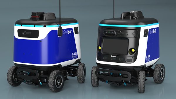Powered Off Delivery Robot Kiwibot Blue