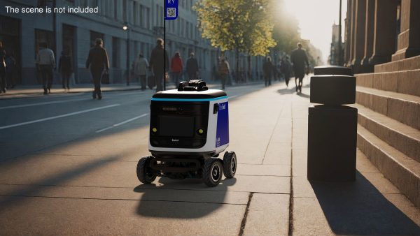 Powered Off Delivery Robot Kiwibot Blue