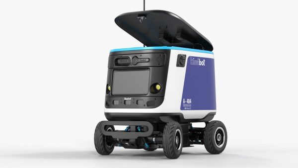 Powered Off Delivery Robot Kiwibot Blue