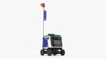 Powered Off Delivery Robot Kiwibot Blue