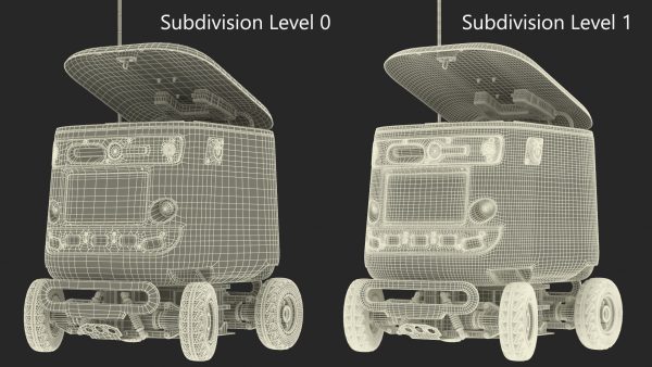 Powered Off Delivery Robot Kiwibot Blue