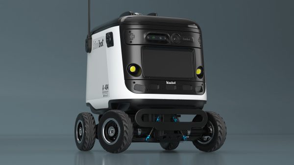 Powered Off Delivery Robot Kiwibot White