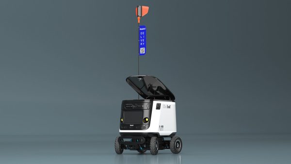 Powered Off Delivery Robot Kiwibot White