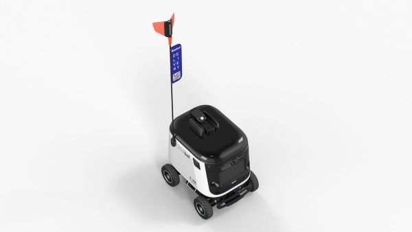 Powered Off Delivery Robot Kiwibot White