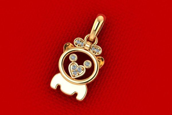 PPD-187-DIA Monkey Pendant