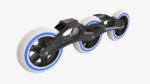 Racing roller skates frame and wheels