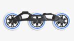 Racing roller skates frame and wheels