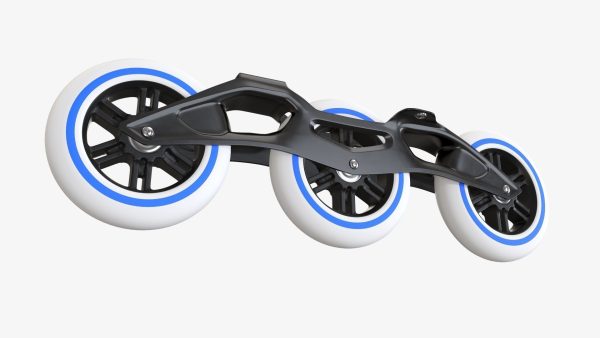 Racing roller skates frame and wheels