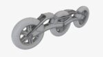 Racing roller skates frame and wheels