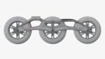Racing roller skates frame and wheels