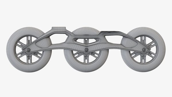 Racing roller skates frame and wheels