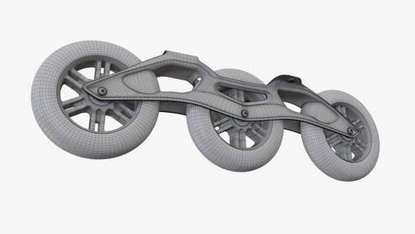 Racing roller skates frame and wheels