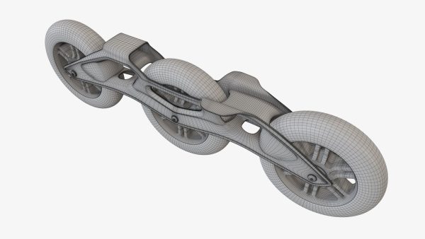 Racing roller skates frame and wheels