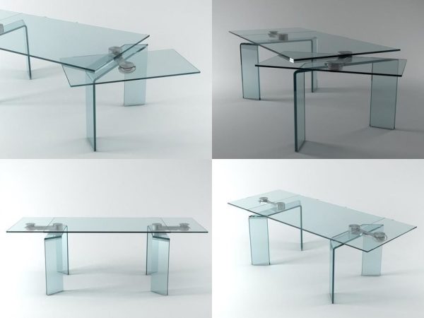 Ray four different glass tables