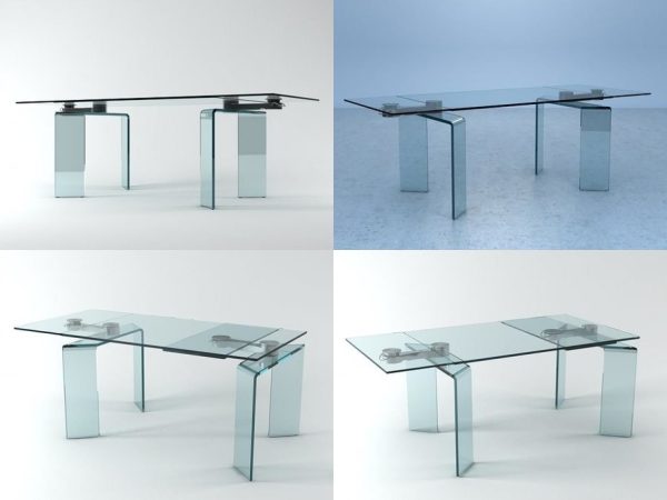 Ray four different glass tables