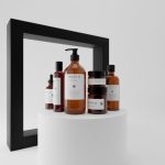 realistic body care skincare bottle bathroom decoration