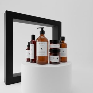 realistic body care skincare bottle bathroom decoration