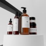 realistic body care skincare bottle bathroom decoration
