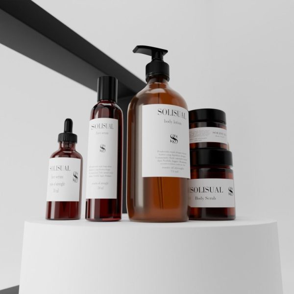 realistic body care skincare bottle bathroom decoration