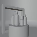 realistic body care skincare bottle bathroom decoration