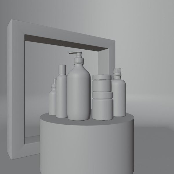 realistic body care skincare bottle bathroom decoration