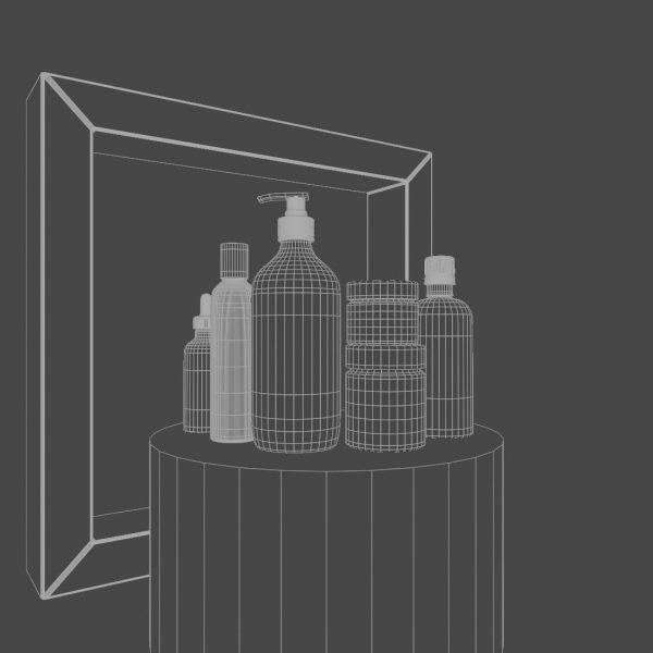 realistic body care skincare bottle bathroom decoration