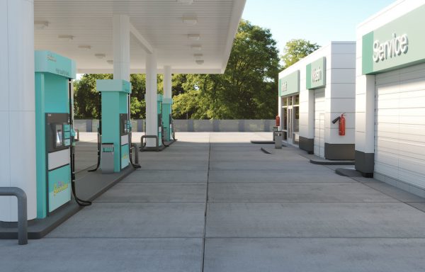 Realistic Low - Poly Gas Station 3D Model