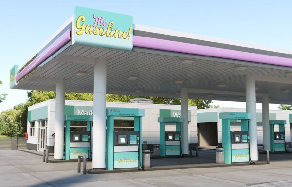 Realistic Low - Poly Gas Station 3D Model