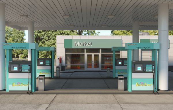 Realistic Low - Poly Gas Station 3D Model