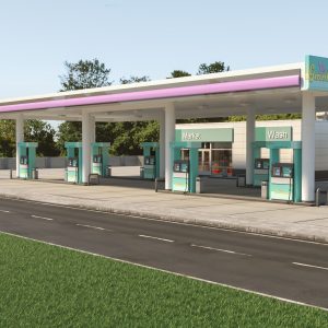Realistic Low - Poly Gas Station 3D Model