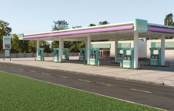 Realistic Low - Poly Gas Station 3D Model