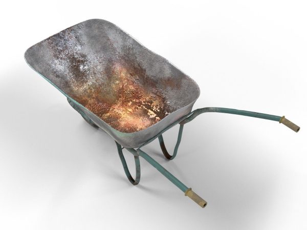 Realistic Used Ruined Wheelbarrow