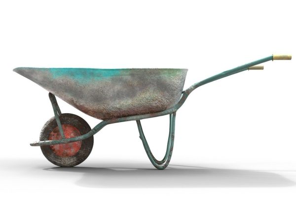 Realistic Used Ruined Wheelbarrow