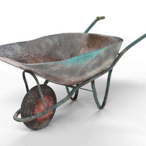 Realistic Used Ruined Wheelbarrow