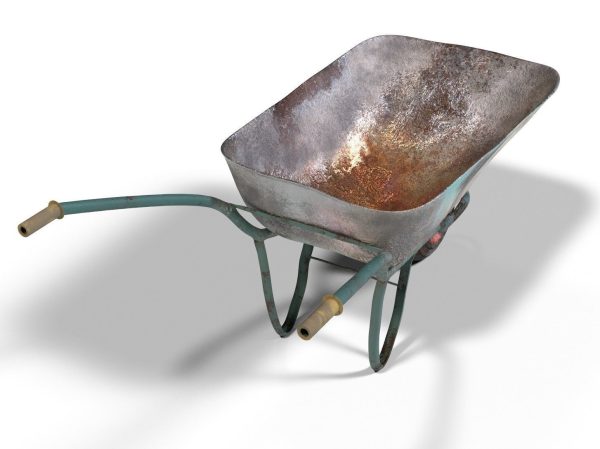 Realistic Used Ruined Wheelbarrow