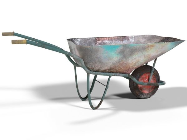 Realistic Used Ruined Wheelbarrow