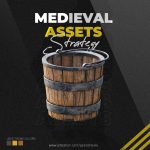 Realistic Wooden Aged Medieval Bucket - Low Poly PBR Model