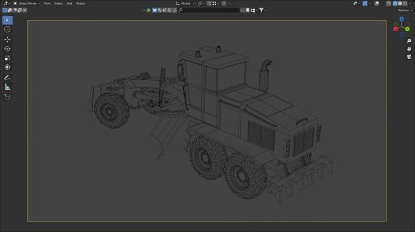 Road Grader lowpoly