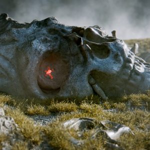 Robot Head Buried Scene
