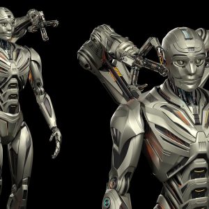 Robot Humanoid B2 - Rigged and Animated
