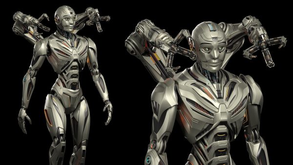 Robot Humanoid B2 - Rigged and Animated