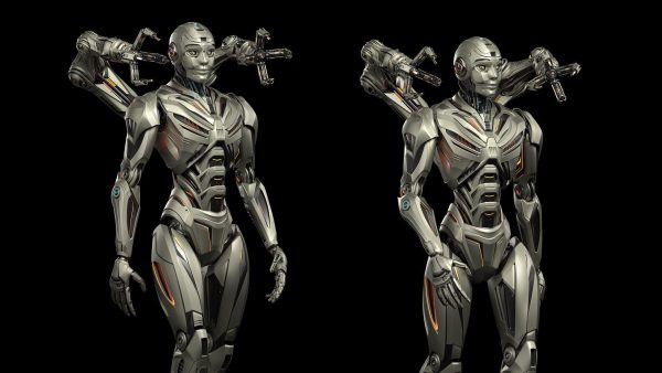 Robot Humanoid B2 - Rigged and Animated