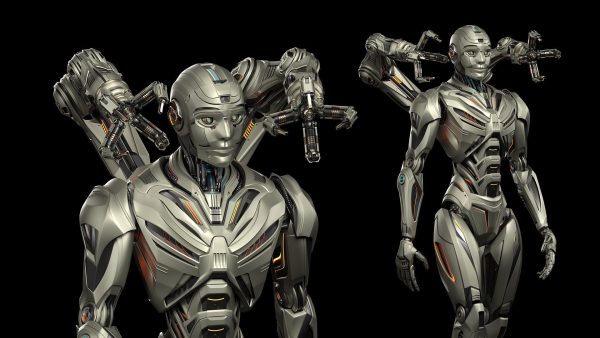 Robot Humanoid B2 - Rigged and Animated