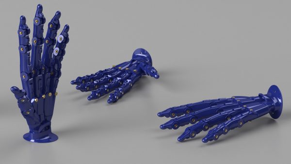 Robotic Arm Blue Rigged for Cinema 4D